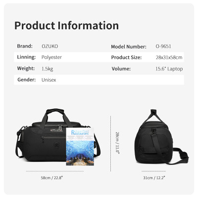 Ozuko Túi Xách Du Lịch Cỡ Lớn Đa Năng Chống Thấm Nước Cá Tính Cho Nam