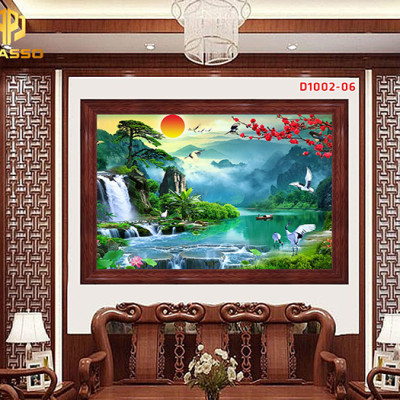 Tranh kính cường lực Sơn Thủy Hữu Tình D1002_05