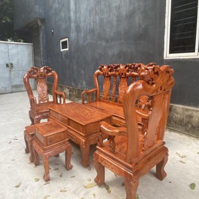 Bộ Bàn Ghế Minh Quốc Đào Gỗ Hương Đá