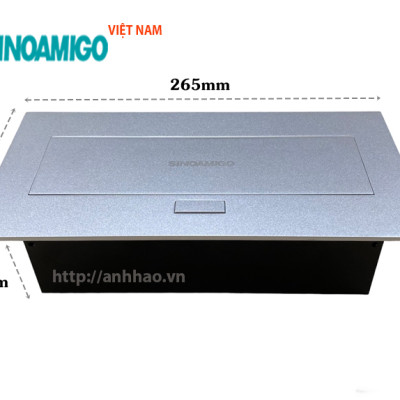 Hộp điện âm bàn văn phòng đa chức năng Sinoamigo STS-212GST-1 (điện, mạng, thoại, hdmi, vga, usb, audio, micro) - Hàng nhập khẩu chính hãng, Full thuế VAT