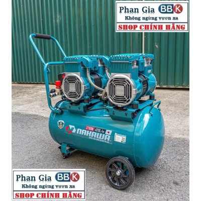 [chính hãƞg] Máy Nén Khí Không Dầu Lên hơi nhanh NAKAWA 50L-5HP Giảm âm, 100% Dây đồng, Bảo hành 1 năm
