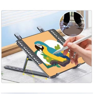 Giá Đỡ Tản Nhiệt Laptop/ Máy tính bảng/ Ipad để bàn chất liệu hợp kim nhôm loại cao cấp nhất (Giao màu ngẫu nhiên) Hút Gió Tương Thích Với Mọi Loại Laptop Đế Nhôm Gập Dành Cho Macbook Gấp Gọn Tiện Dụng - Hàng Nhập Khẩu