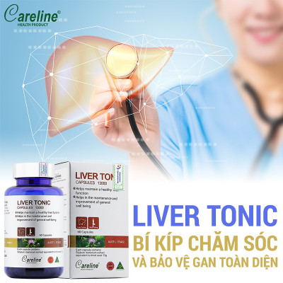 Liver Tonic 13000mg Careline hộp 60 viên cải thiện chức năng gan giúp giải độc mát gan hạ men gan