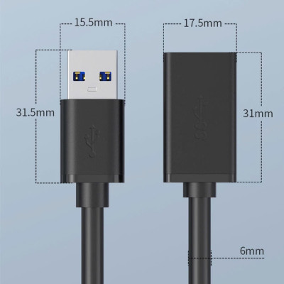 Dây Cáp Nối Dài USB 3.0 Dài 2M - Hàng Nhập Khẩu