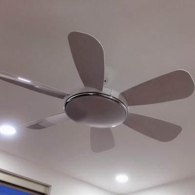 quạt trần có đèn trang trí, quạt rất mát và chạy rất êm, có điều khiển từ xa