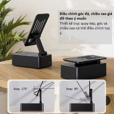 Giá Đỡ Điện Thoại 3 Trong 1 Kèm Pin Dự Phòng & Loa Bluetooth - Tiện Lợi, Dễ Dàng Mang Theo Khi Di Chuyển - HÀNG CHÍNH HÃNG MINIIN