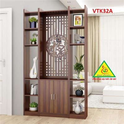 Tủ kệ trang trí kiêm vách ngăn phòng khách , nhà bếp VTK32 - Nội thất lắp ráp Viendong Adv