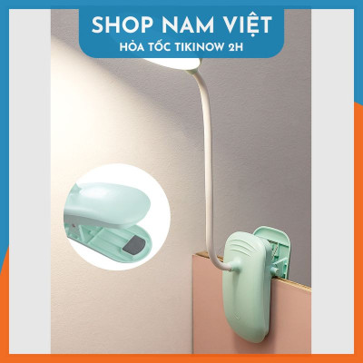Đèn Bàn LED Kẹp Đầu Giường Đọc Sách Chống Cận Pin Sạc