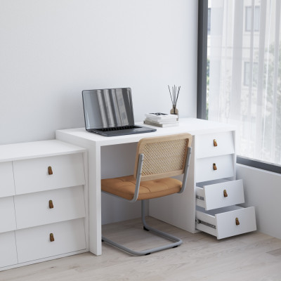 HAPPY FURNITURE , Bàn làm việc 4 ngăn kéo - CALYN , BAN_153 , 120cm x 55cm x 75cm DxRxC