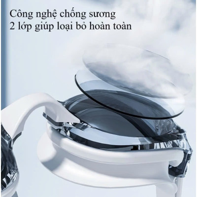 Kính bơi chống tia UV , Chống sương mù , bảo vệ mắt MÀU ĐEN , Dây đeo được làm 100% silicone mềm mại, thoải mái, dành cho vận động viên chuyên nghiệp hoặc người có sở thích đi bơi - Hàng Chính Hãng