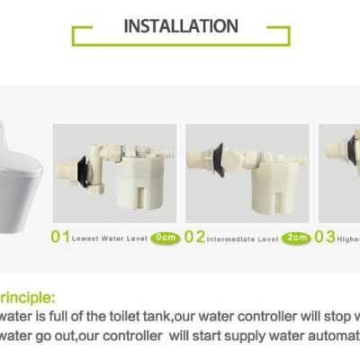 Bộ cấp nước bồn cầu - Bộ cấp nước két nước vệ sinh sử dụng phao cơ thông minh – cấp nước ngang – Van phao cơ thông minh cấp nước bồn cầu