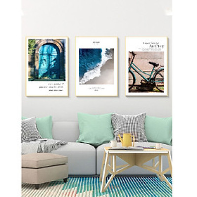 BỘ 3 TRANH TREO TƯỜNG PHÒNG ĂN, PHÒNG KHÁCH, DU LỊCH BIỂN XANH,THIÊN NHIÊN,, HIỆN ĐẠI,  KÈM KHUNG MÀU GỖ SIÊU NHẸ,  SANG TRỌNG, VÀ ĐINH TREO TRANH TIỆN LỢI  PVP-DC326