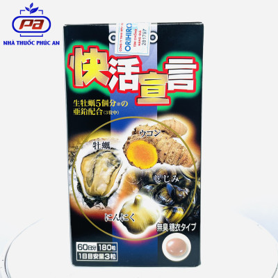 Viên Uống Bổ Gan, Giải Độc Gan, Tăng Cường Sinh Lý Nam Orihiro Hàu Tỏi Nghệ Nhật Bản 180 Viên