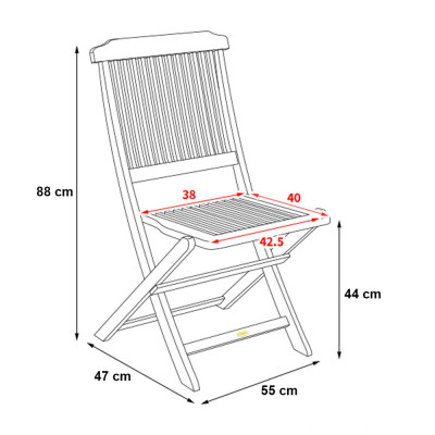 Ghế Xếp Paradiso Không Tay IBIE NC2002 (47 x 55 x 88 cm) - Nâu