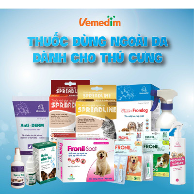 Vemedim Imida Plus for cat nhỏ lên da của mèo diệt bọ chét, bọ nhảy, rận cho mèo, tác động nhanh sau 12 giờ sử dụng, hộp 3 tuýp