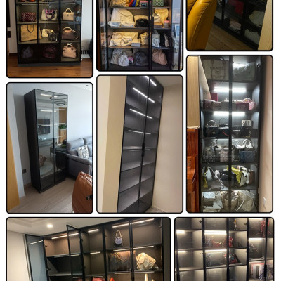 Tủ đựng túi xách cánh kính, tủ trưng bày sản phẩm cánh kính, tủ đa năng 4TTB02 - Nội thất lắp ráp Viễn Đông Adv