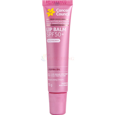 Son dưỡng môi chống nắng Cancer Council Raspberry Lip Balm SPF50+ (15g) - Hàng chính hãng