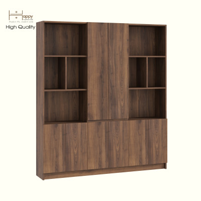 HAPPY FURNITURE , Kệ sách 8 cửa mở - CATY, KSA_083 , 160cm x 28cm x 180cm DxRxC