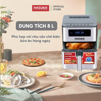 Nồi chiên không dầu HASUKA HSK-399 công suất 1700W, dung tích 8L- thiết kế sang trọng, hiện đại - HÀNG CHÍNH HÃNG (BH 12 tháng)
