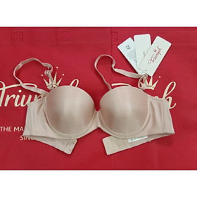 Áo lót nữ nâng ngực tạo khe, cúp ngang có gọng Triumph 695-025 đệm mút vừa giúp nâng và định hình ngực tối đa, dây vai có thể tháo rời