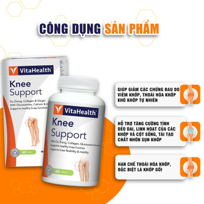 Viên Uống Hỗ Trợ Khớp Gối VITAHEALTH Knee Support Tái Tạo Xương Khớp Sụn Khớp (60 Viên)