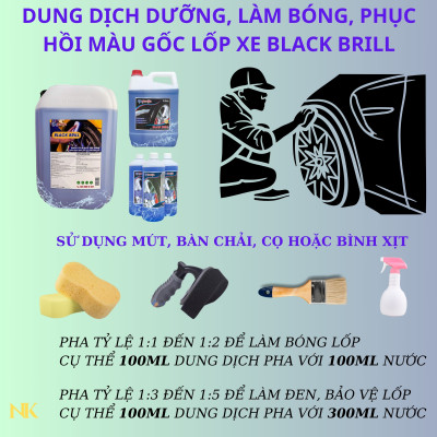 Black Brill - 5 lít - Dung dịch dưỡng và làm đen bóng lốp xe - Ekokemika