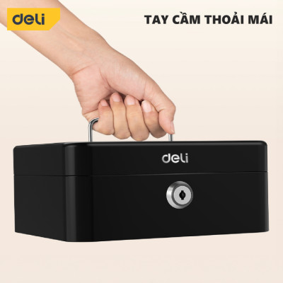 Hộp Đựng Tiền Kim Loại Deli Hộp Đựng Trang Sức Nhiều Ngăn Bảo Vệ Tài Sản Thiết Bị Nhà Cửa Văn Phòng Đại Lý Bán Hàng Chống Cháy Chống Gỉ 