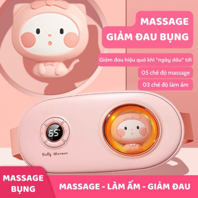 ￼Đai Chườm Nóng Massage Bụng KAW 6 Chế Độ Màn LED Thông Minh, Giảm Đau Bụng Kinh Nhanh Chóng, Làm Ấm Vùng Bụng Vùng Lưng