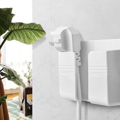 Khay đựng remote  - điện thoại dán tường có khe luồn sạc nhỏ gọn tiện lợi  ( Giao màu ngẫu nhiên ) - Hàng chính hãng 