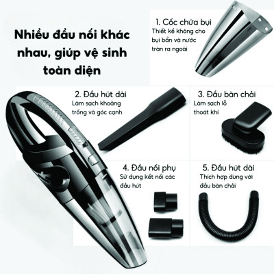 Máy Hút Bụi Cầm Tay Cao Cấp, Thiết kế Không Dây, Tặng Kèm Đầu Hút, Lực hút 20000PA Siêu Mạnh Hàng Nhập Khẩu