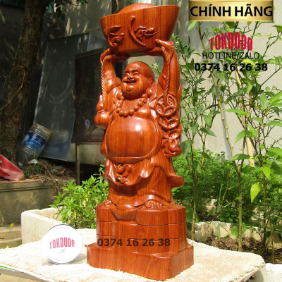 Tượng Di Lặc Dâng Vàng Gỗ Hương Đá Thương Hiệu TOKDODO Đủ Kích Thước