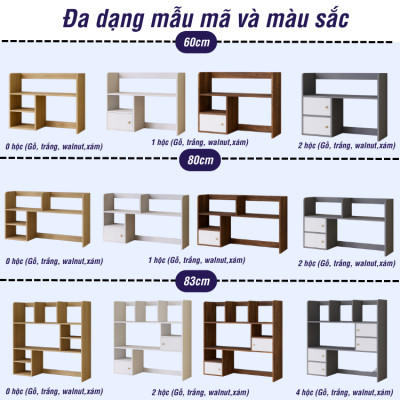 Kệ Gỗ Để Bàn FB21 FIVO Cao Cấp Màu Trắng Và Xám , Dùng Decor Bàn Học, Văn Phòng, Đa Dạng Mẫu Mã Và Màu Sắc