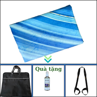 Thảm tập yoga du lịch cao cấp chính hãng Yvonne, Lucky Blue Stone (TẶNG KÈM 3 PHẦN QUÀ) dày 1,5mm gấp gọn, bề mặt nhám, siêu bám, ưa mồ hôi, dễ vệ sinh, chất liệu cao su tự nhiên, kích thước 183cm x 66cm, nặng 1,2kg 950.000₫