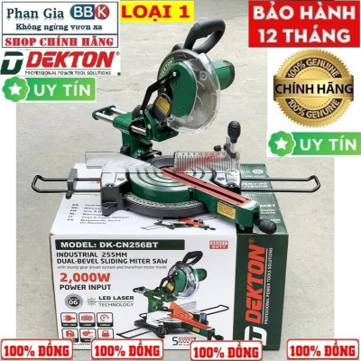 Máy Cắt Nhôm Thanh Trượt Dekton DK-256, Bảo Hành 6 Tháng, Kèm Lưỡi Cắt Nhôm 120 răng.