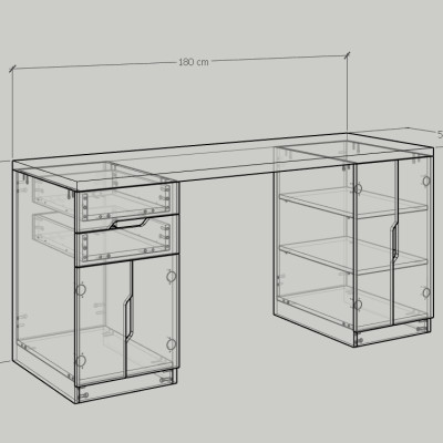 [Happy Home Furniture] DASH , Bàn làm việc - 2 hộc tủ ,BAN_031, BAN_032, BAN_033