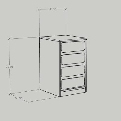 [Happy Home Furniture] SWEETY, Tủ đựng đồ 4 ngăn kéo, 45cm x 50cm x 75cm ( DxRxC), THK_083