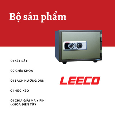 Két sắt Thái Lan LEECO SS Nặng 53kg, Cao 37cm, Đựng Vừa Hồ Sơ A4, Chịu Nhiệt Độ 1050 Độ C Trong 120 Phút - Hàng Chính Hãng 