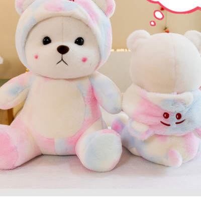 Thú nhồi bông Lena loang đội nón dễ thương - Size từ 50cm đến 80cm - Quà tặng gấu bông Lena họa tiết Galaxy êm mịn.