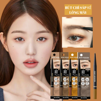 Bút Chì Sáp Kẻ Lông Mày Chống Trôi Lõi Siêu Mịn Kissme Heavy Rotation Eyebrow Pencil (0,09 G)