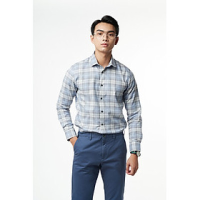 Áo Sơ Mi Caro Melange Nam Cotton Chống Nhăn Tự Nhiên Ninomaxx N&M 2110033