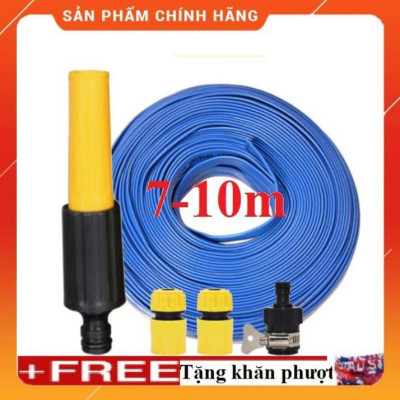 ️ Bộ dây vòi xịt nước rửa xe, tưới cây , tăng áp 3 lần, loại 7m, 10m 206622-5 cút sập,nối đen