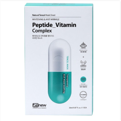 Hộp 10 miếng mặt nạ Peptide cao cấp Hàn Quốc BENEW - Peptide Vitamin Complex mờ/ giảm nếp nhăn dưỡng trắng da