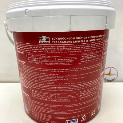 Sơn nước ngoại thất cao cấp TOA 4 Seasons Satin Glo siêu bóng màu xám 8257 _ 5L