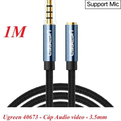 Ugreen UG40673AV118TK 1M màu Xanh Cáp âm thanh 3.5mm nối dài đầu nhôm - HÀNG CHÍNH HÃNG