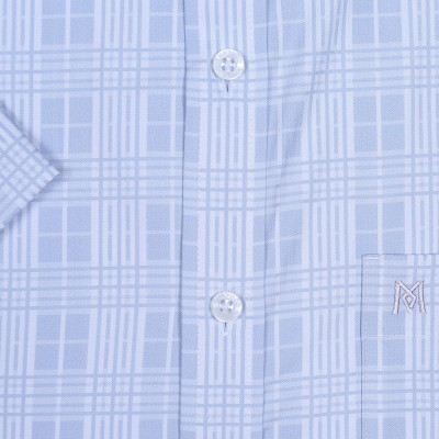 Áo sơ mi nam KHATOCO ngắn tay caro A1MN468T2-CNCR384-2507-N