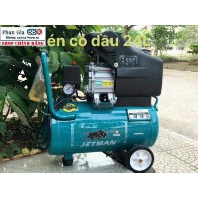 Máy Nén Khí Có Dầu Liền Trục Jetman  12L+ 24L+ 30L, 100% Dây đồng, Bảo hành 1 năm