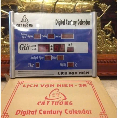 Đồng Hồ LED Vạn Niên Treo Tường Cao Cấp – Có Lịch Âm,  Sang Trọng, 40x30cm Chuẩn Phong Thủy