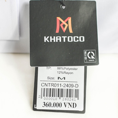 Áo sơ mi tay dài màu trắng Khatoco