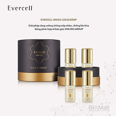 Ampoule Vàng và năng lượng Tế bào gốc Chống lão hóa thần kỳ Tế bào gốc EVERCELL Magic Gold Drop 4chaix10ml 