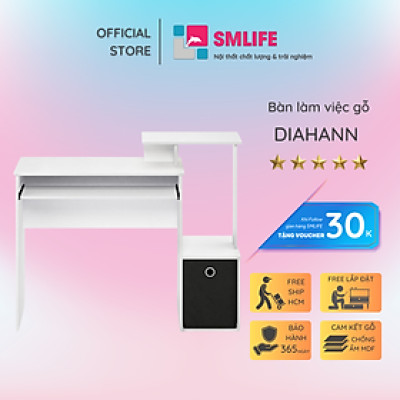 Bàn làm việc bằng gỗ kiểu dáng nhỏ gọn SMLIFE Diahann